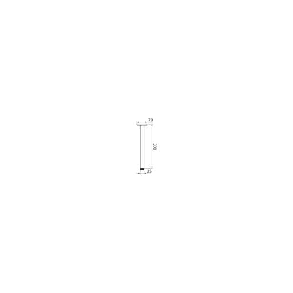 Links ACC 033 Duscharm Decke 300mm Edelstahl gebürstet 2 Linki ACC 033 ramię deszczownicy sufitowe 300mm stal nierdzewna szczotkowana