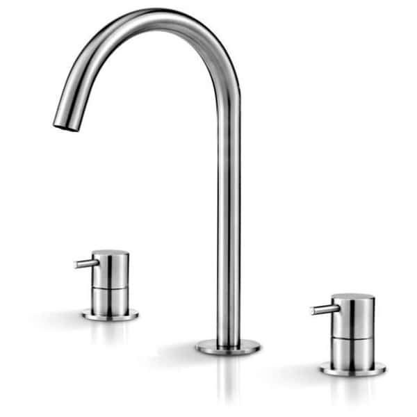 Linki DEC 202 bateria umywalkowa dwuuchwytowa sztorcowa stal nierdzewna szczotkowana 1 Liens DEC 202 Mélangeur de lavabo pour installation encastrée 2 poignées verticales en acier inoxydable