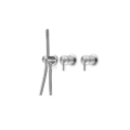 Linki ONE 225 bath mixer with hand shower 2-handle concealed installation stainless steel brushed
