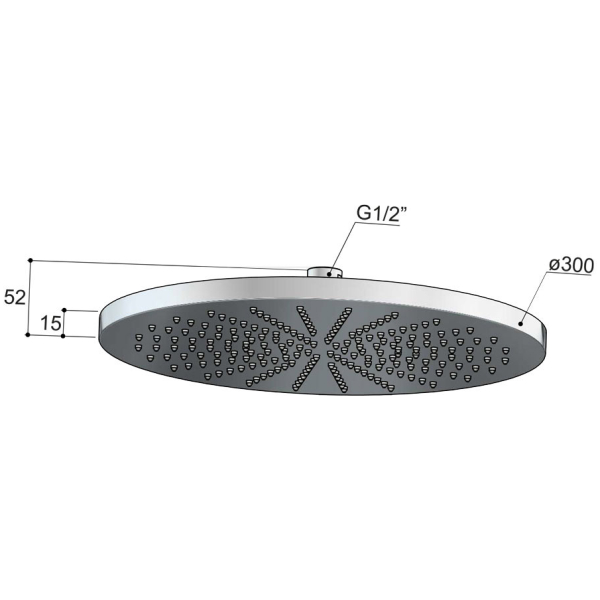 Hotbath Archie AR106 Deszczownica okrągła o średnicy 30cm 3 Hotbath Archie AR106 Deszczownica okrągła o średnicy 30cm-rysunek techniczny