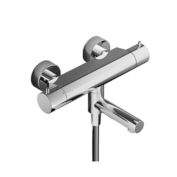 Hotbath Cobber B020 Bateria termostatyczna wannowa z przełącznikiem dwuobiegowym warsaw-design Salon wyposażenia wnętrz w Warszawie Bateria termostatyczna wannowa z przełącznikiem dwuobiegowym Cobber-B020 montaż natynkowy możliwe wykończenia