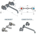 Hotbath Cobber CB005T-25 Bateria umywalkowa ścienna podtynkowa z wylewką 25 cm-rysunek techniczny