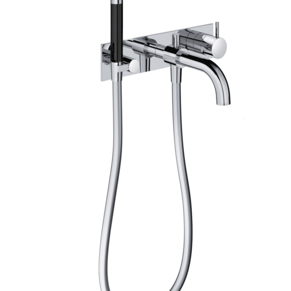 Hotbath Cobber CB026 Bateria wannowa podtynkowa ścienna ze słuchawką prysznicową i wężem prysznicowym warsaw-design Salon wyposażenia wnętrz w Warszawie Bateria wannowa podtynkowa ścienna ze słuchawką prysznicową i wężem prysznicowym Cobber-CB026 montaż podtynkowy możliwe wykończenia