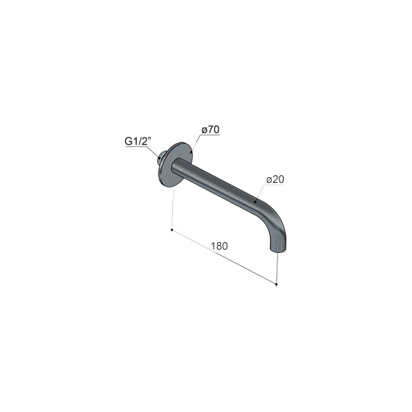 Hotbath Cobber CB095-18 Wylewka ścienna 18cm 3 Hotbath Cobber CB095-18 Wylewka ścienna 18cm-rysunek techniczny