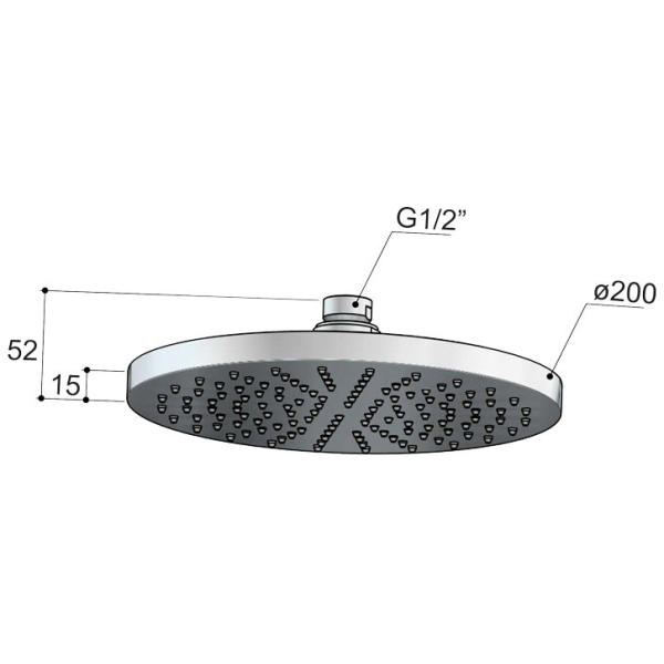Hotbath Mate M100 Deszczownica okrągła o średnicy 20cm 3 Hotbath Mate M100 Deszczownica okrągła o średnicy 20cm-rysunek techniczny