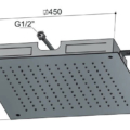 Hotbath Mate M111 Deszczownica sufitowa podtynkowa kwadratowa 50x50cm -rysunek techniczny