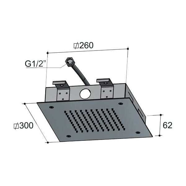 Hotbath Mate M171 Deszczownica sufitowa podtynkowa kwadratowa 30x30cm 3 Hotbath Mate M171 Deszczownica sufitowa podtynkowa kwadratowa 30x30cm -rysunek techniczny