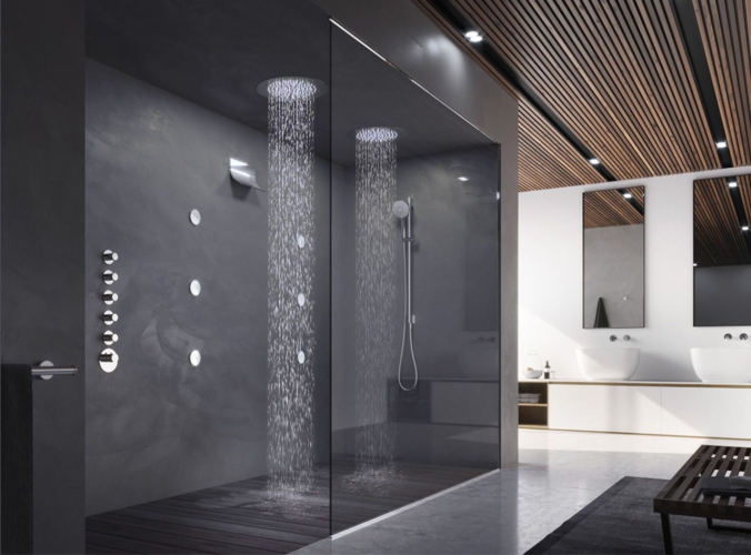 Hotbath Zestaw prysznicowy deszczownice z podświetleniem LED