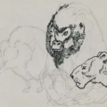 Tapeta włoskiej marki Tecnografica Andrea Pazienza: Bestiario z kolekcji Andrea Pazienza wariant 1 grey
