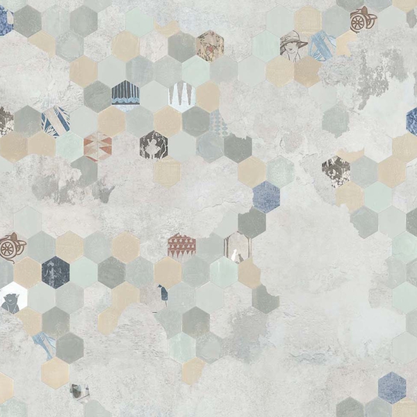 Tapeta-Tecnografica-Esagona-kolekcja-Decoratives-mix-cement Tapeta włoskiej marki Tecnografica Esagona z kolekcji Decoratives wariant 1 mix cement