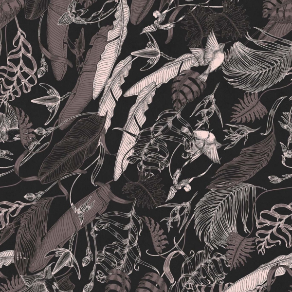 Tapeta-Tecnografica-Feanne-Tropical-Foliage-kolekcja-Art-Collections-Black Tapeta włoskiej marki Tecnografica Feanne: Tropical Foliage z kolekcji Art Collections wariant 1 Black