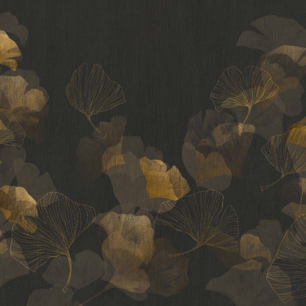 Tapeta-Tecnografica-Ginko-kolekcja-Japandi-Black Tapeta włoskiej marki Tecnografica Ginko z kolekcji Japandi wariant 1 Black