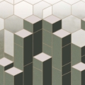 Tapeta włoskiej marki Tecnografica Jimi z kolekcji Geometric Notes wariant 1 Olive