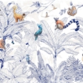 Tapeta włoskiej marki Tecnografica Jungle Club z kolekcji Decoratives wariant 1 Blue