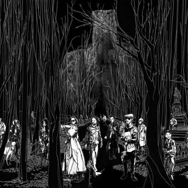 Tapeta-Tecnografica-Marco-Fontana-Graceland-Park-kolekcja-Art-Collections-Black Tapeta włoskiej marki Tecnografica Marco Fontana: Graceland Park z kolekcji Art Collections wariant 1 Black