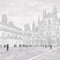 Tapeta włoskiej marki Tecnografica Marco Fontana: Milano Immaginaria z kolekcji Art Collections wariant 1 Milano Immaginaria