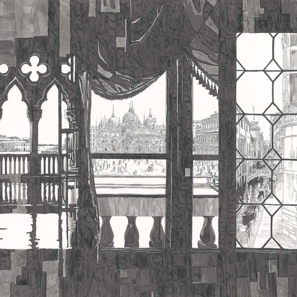 Tapeta-Tecnografica-Marco-Fontana-Venezia-146-kolekcja-Art-Collections-black-and-white Tapeta włoskiej marki Tecnografica Marco Fontana: Venezia 146 z kolekcji Art Collections wariant 1 black and white