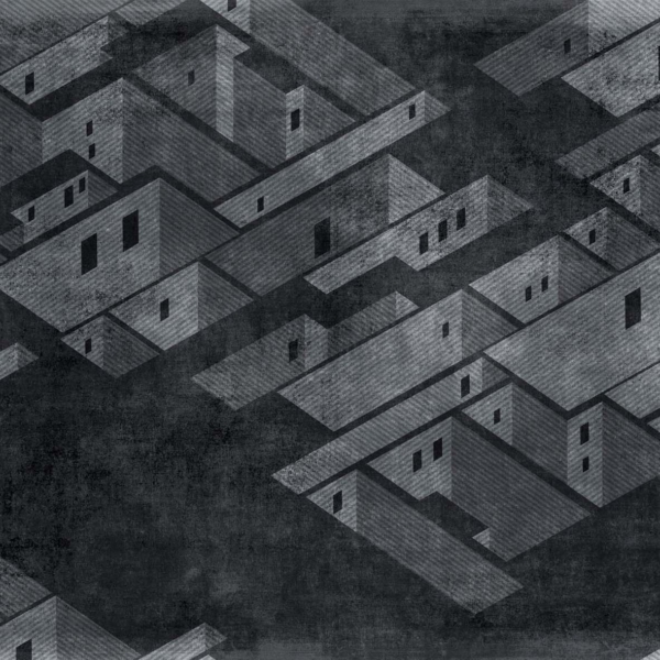 Tapeta-Tecnografica-Metropolis-kolekcja-Decoratives-Coal Tapeta włoskiej marki Tecnografica Metropolis z kolekcji Decoratives wariant 1 Coal