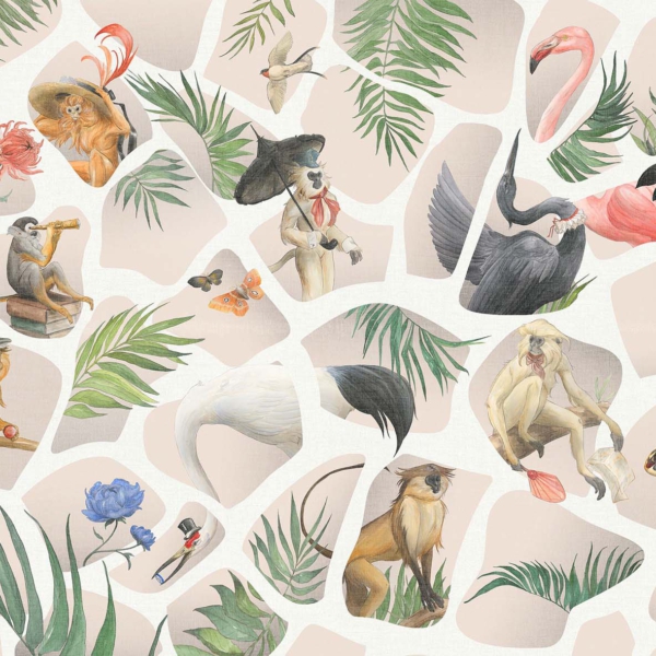 Tapeta-Tecnografica-Rendez-vous-kolekcja-Animalier-Salmon Tapeta włoskiej marki Tecnografica Rendez-vous z kolekcji Animalier wariant 1 Salmon