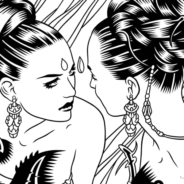 Tapeta-Tecnografica-Roberto-Baldazzini-Le-due-Faraone-la-sfida-kolekcja-Art-Collections-Comic-Book Tapeta włoskiej marki Tecnografica Roberto Baldazzini: Le due Faraone la sfida z kolekcji Art Collections wariant 1 Comic Book