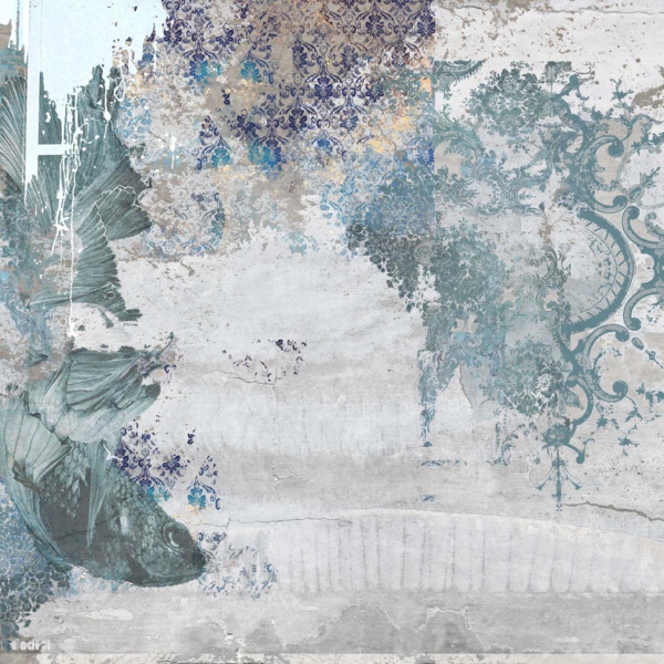 Tapeta-Tecnografica-The-Sisters-Koi-kolekcja-Art-Collections-grey Tapeta włoskiej marki Tecnografica The Sisters: Koi z kolekcji Art Collections wariant 1 grey