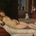 Tapeta włoskiej marki Tecnografica Tiziano Vecellio: Venus of Urbino z kolekcji Italian Masterpieces wariant 1 Venere di Urbino - Tiziano