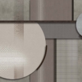 Tapeta Skinwall EMBROIDERY 132 z kolekcji New Designs 2021 Unconventional Surfaces motywy: geometryczny, kolory: szary, beżowy - wariant 1