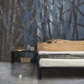 Tapeta Skinwall FRATTALE 703 z kolekcji Suite Collection motywy: paski, rośliny, kolory: granatowy, grafitowy, szary