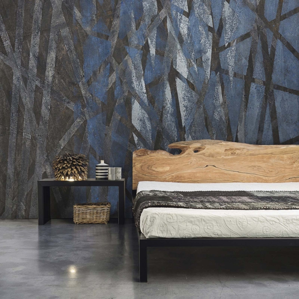 Tapeta Skinwall FRATTALE 703 z kolekcji Suite Collection motywy: paski, rośliny, kolory: granatowy, grafitowy, szary