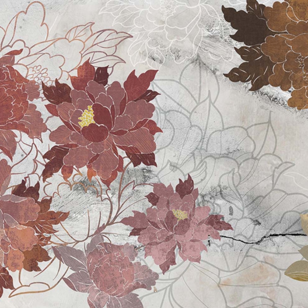 Tapeta-Skinwall-JAPANESE-FLOWERING-758-z-kolekcji-New-Designs-2021-Suite-Collection-1 Tapeta Skinwall JAPANESE FLOWERING 758 z kolekcji New Designs 2021 Suite Collection motywy: kwiaty, rośliny, orientalny, kolory: brązowy, bordowy, szary, żółty, niebieski - wariant 1
