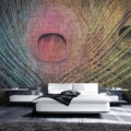 Tapeta Skinwall LES PLUMES 75 z kolekcji Unconventional Surfaces motywy: zwierzęta, kolory: niebieski, różowy, żółty