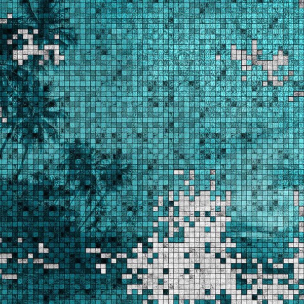 Tapeta-Skinwall-MOSAIC-TILES-121-z-kolekcji-Unconventional-Surfaces-1 Tapeta Skinwall MOSAIC TILES 121 z kolekcji Unconventional Surfaces motywy: krajobraz, roślilny, liście, fale, kolory: biały, niebieski, granatowy,morski - wariant 1