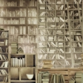 Tapeta Skinwall OLD WORDS 147 z kolekcji New Designs 2021 Arts in the Past motywy: litery, kolory: brązowy, żółty, beżowy - wariant 1