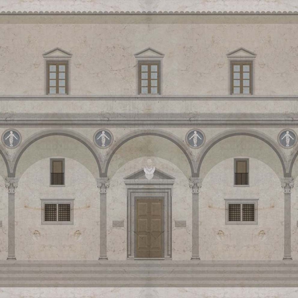 Tapeta-Skinwall-OSPEDALE-DEGLI-INNOCENTI-PALACE-724--z-kolekcji-Suite-Collection-1 Tapeta Skinwall OSPEDALE DEGLI INNOCENTI PALACE 724 z kolekcji Suite Collection motywy: miasta mapy, kolory: beżowy, szary, brązowy - wariant 1