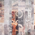 Tapeta Skinwall PIERO DELLA FRANCESCA 504 z kolekcji Arts in the Past motywy: miasta mapy, słynne obrazy, portret, kolory: beżowy, szary, pomarańczowy, czerwony, niebieski - wariant 1