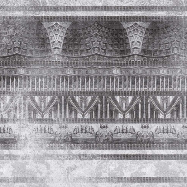 Tapeta-Skinwall-PIRANESI-509-z-kolekcji-Arts-in-the-Past-1 Tapeta Skinwall PIRANESI 509 z kolekcji Arts in the Past motywy: miasta mapy, ornamenty, kolory: szary, brązowy, grafitowy, beżowy - wariant 1