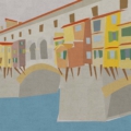 Tapeta Skinwall PONTE VECCHIO 722 z kolekcji Suite Collection motywy: miasta mapy, kolory: beżowy, niebieski, zielony, żółty, szary, biały - wariant 1