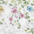Tapeta Skinwall ROMANTIC DREAM 31 z kolekcji Natural Beauty motywy: kwiaty, rośliny, liście, kolory: biały, zółty, zielony, niebieski - wariant 1