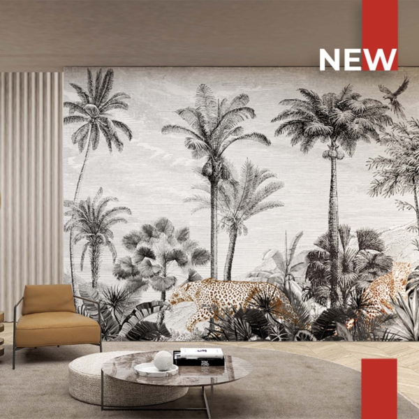 Tapeta-Skinwall-VINTAGE-JUNGLE-GHEPARD-740-z-kolekcji-New-Designs-2021-Suite-Collection Tapeta Skinwall VINTAGE JUNGLE GHEPARD 740 z kolekcji New Designs 2021 Suite Collection motywy: dżungla, zwierzęta, rośliny, liście, krajobraz, kolory: biały, beżowy, brązowy