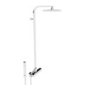 Stella kolekcjaBamboo Quadro 3283-420-304-200 Natynkowa bateria prysznicowa ścienna z zewnętrznym przyłączem deszczownicy - rurą natynkową i deszczownicą o średnicy 200 mm-