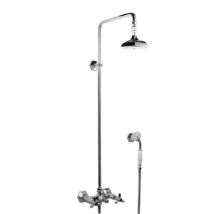 Stella kolekcjaEccelsa 3284-33 Natynkowa ścienna bateria prysznicowa heavy duty natynkowa rurka - przyłącze do natynkowego montażu deszczownicy oraz deszczownica z przegubem kulowym-