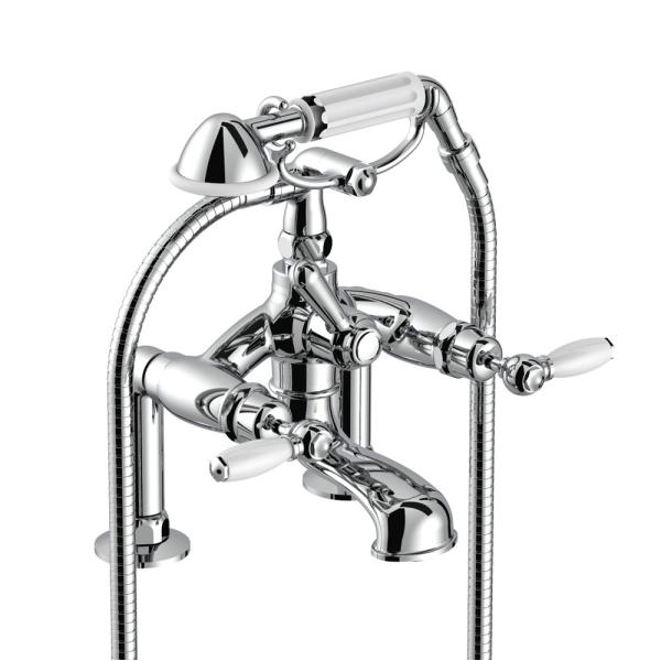 Stella kolekcjaItalica Leve 3274RG306 Bateria wannowo prysznicowa natynkowa ze słuchawką prysznicową i uchwytem widełkowym na słuchawkę prysznicową oraz z przyłączami do montażu na wannie-