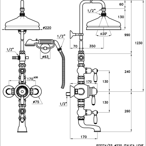 Stella-Italica-Leve-IS3274-33-220-rys-techniczny Stella Italica Leve IS3274 33 220 rys techniczny