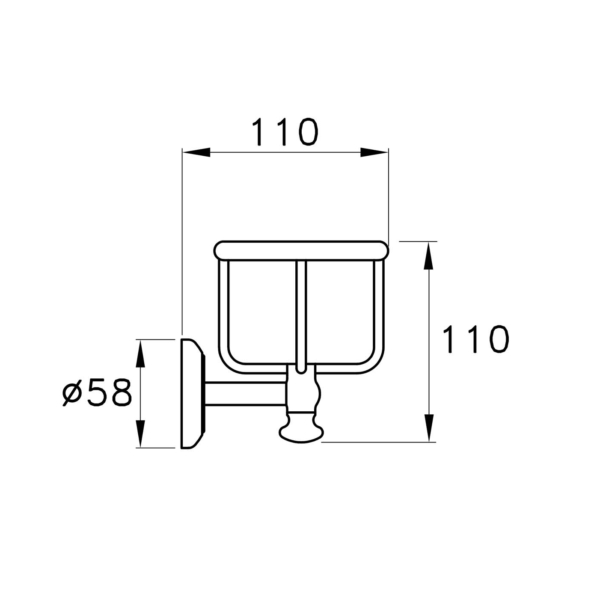 Stella-SWAN-1012-rys-techniczny Stella SWAN 1012 Uchwyt na kubek bez kubka ociekacza-