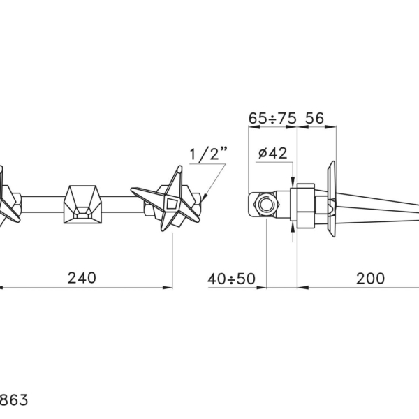 Stella-Stella-3863-rys-techniczny Stella Stella 3863 Bateria umywalkowa podtynkowa i wylewka numer 863-