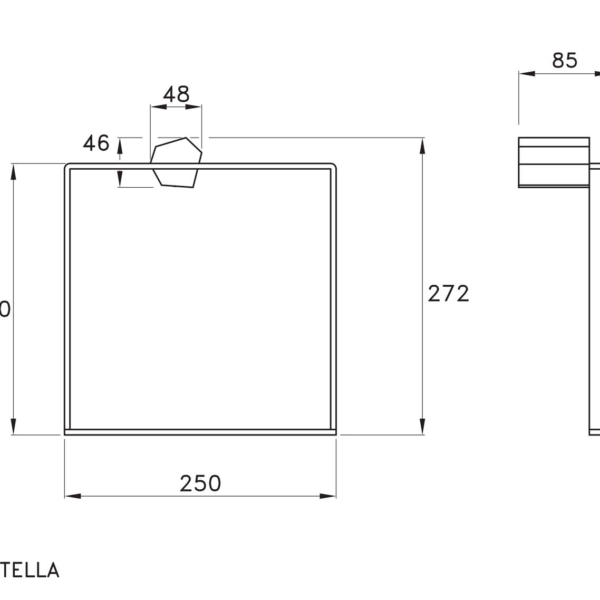 Stella-Stella-602-25-rys-techniczny Stella Stella 602-25 Wieszak reling na ręczniki