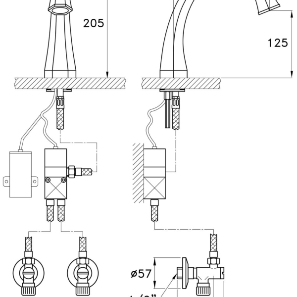 Stella-Teletron-6202E-rys-techniczny Stella Teletron 6202E Elektroniczna bezdotykowa bateria na podczerwień zasilana baterią litową