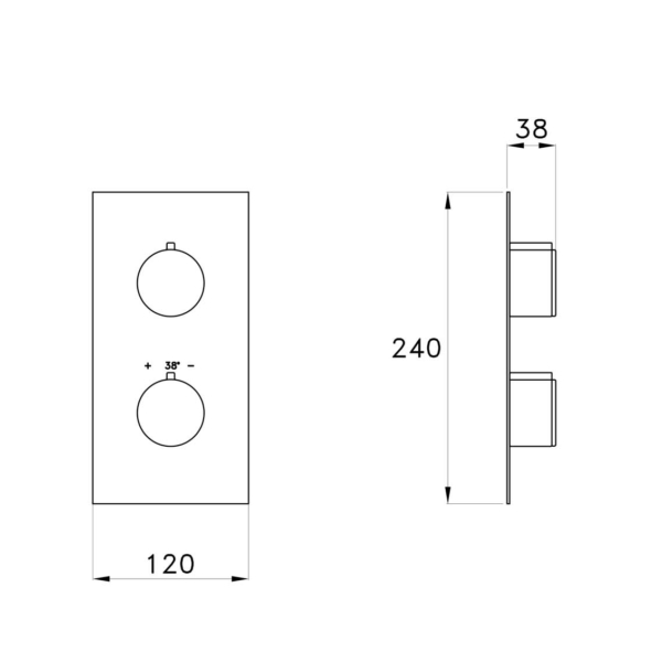 Stella-Wellness-IS3290-rys-techniczny Stella Wellness IS3290 Element podtynkowy do termostatu IS3290
