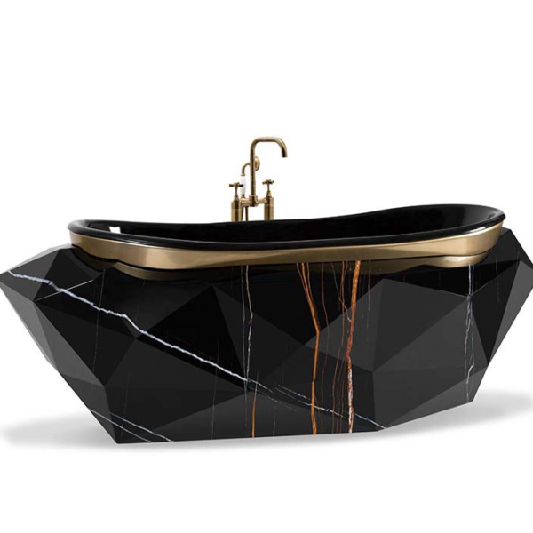 Maison-Valentina-DIAMOND-FAUX-MARBLE-wanna-wolnostojaca-wlokno-szklane-kolor-bialy-czarny-2 DIAMOND FAUX MARBLE wanna wolnostojąca włókno szklane kolor biały, czarny,