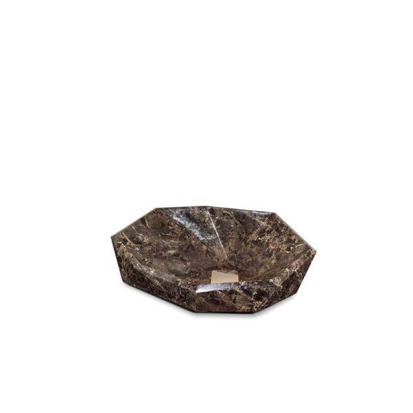 DIAMOND umywalka nablatowa marmur kolor brązowy, szary